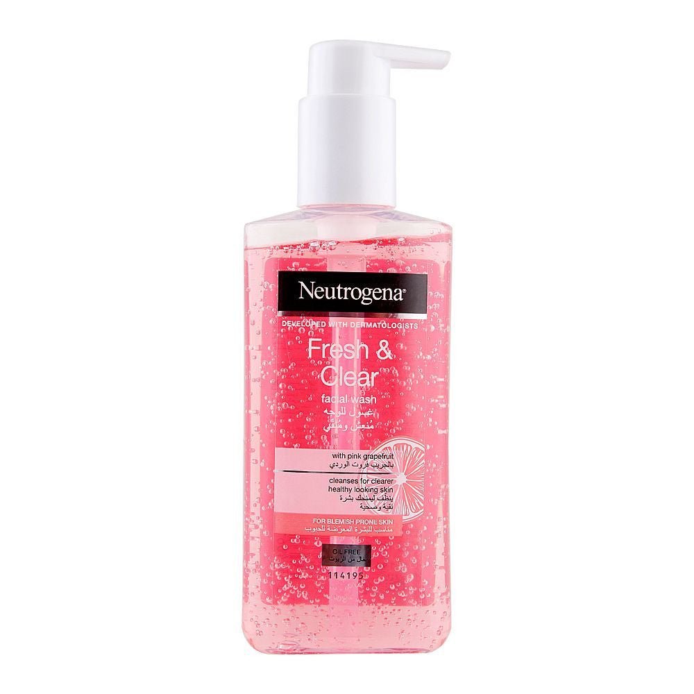 Neutrogena Fresh & Clear Facial Wash with Pink Grapefruit review Pakistan – daily facial wash for bright, healthy skin