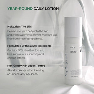 Anua Heartleaf 70% lotion placed on a minimal skincare setup