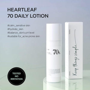 Hand applying Anua Heartleaf Daily Relief Lotion to skin