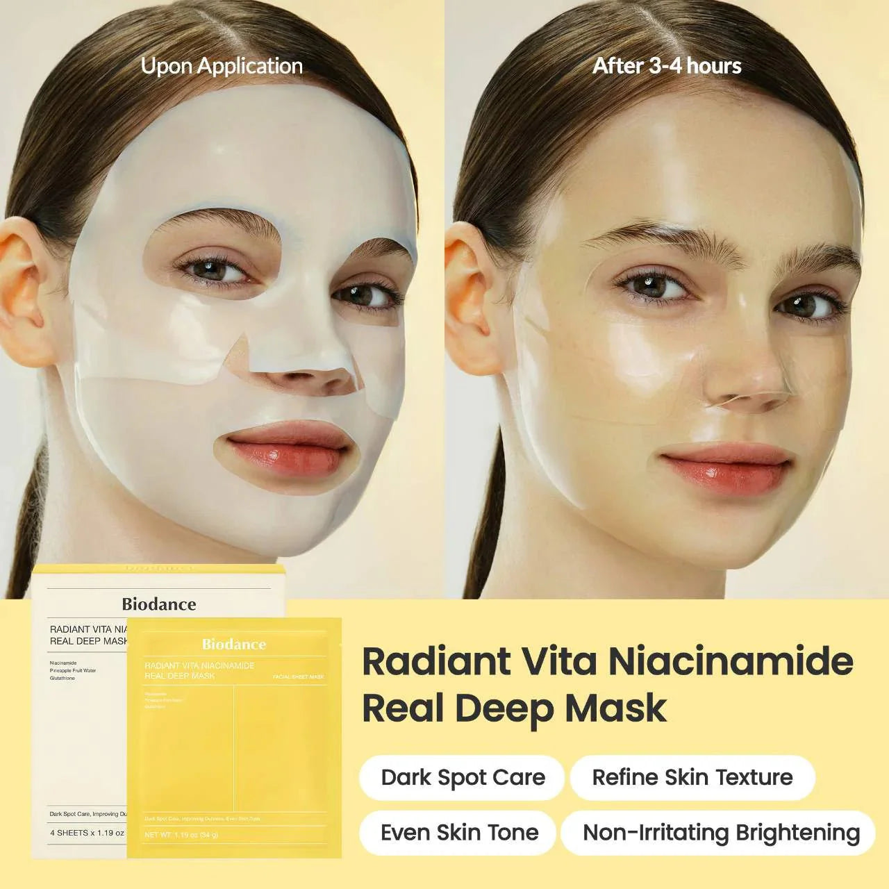 BIODANCE - Radiant Vita Niacinamide Real Deep Mask 34g