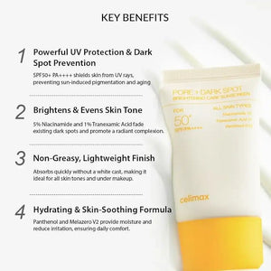 Celimax Sunscreen key benefits