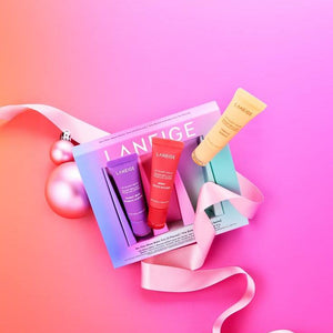 Laneige lip Glowy balm full size trio set box
