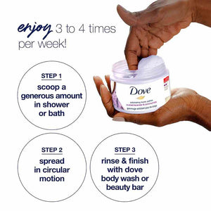 dove exfoliating body polish crushed lavender & Coconut Milk how to use
