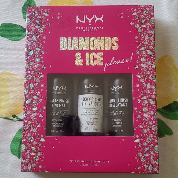 NYX Makeup Gift Set Diamonds & Ice Setting Spray Kit (Travel Size)