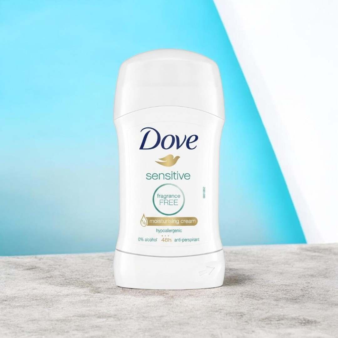 Dove Sensitive Fragrance Free Antiperspirant Deodorant Stick 40g