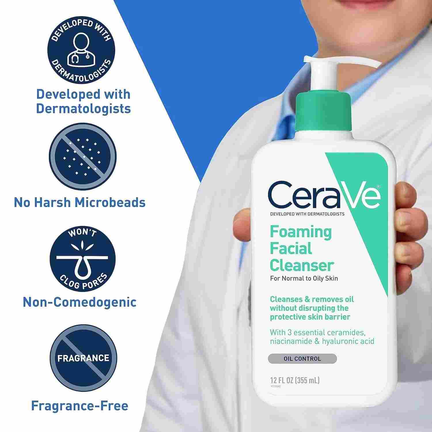 CeraVe Foaming Face Wash for daily cleansing – suitable for sensitive skin in Pakistan