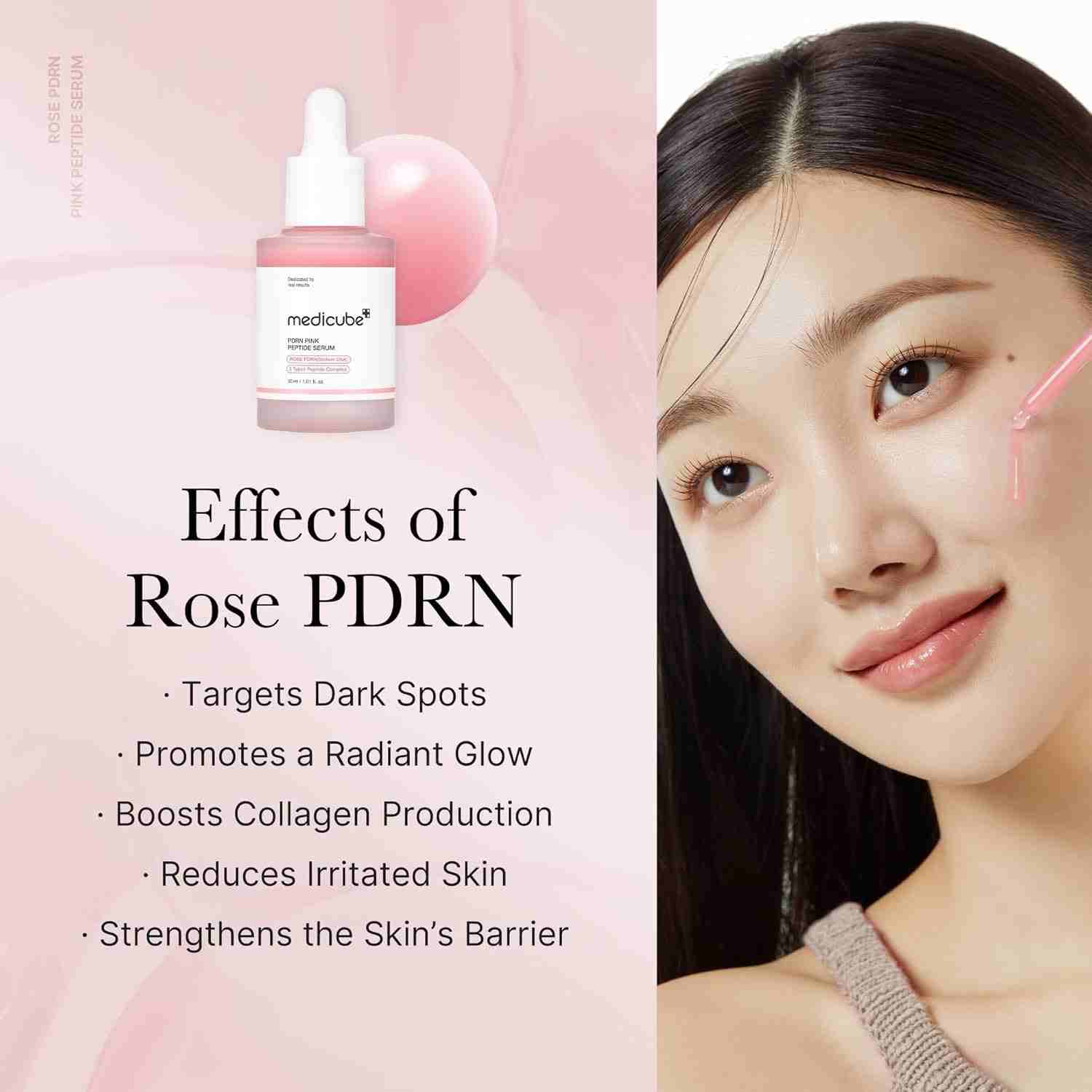 Medicube PDRN Pink Peptide Serum for fine lines and skin barrier repair
