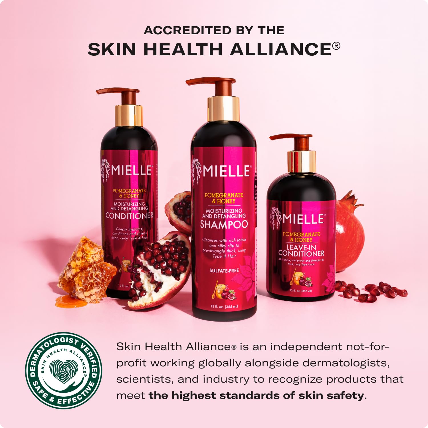 Mielle Curl Smoothie with Pomegranate & Honey for soft, defined curls and frizz control.

