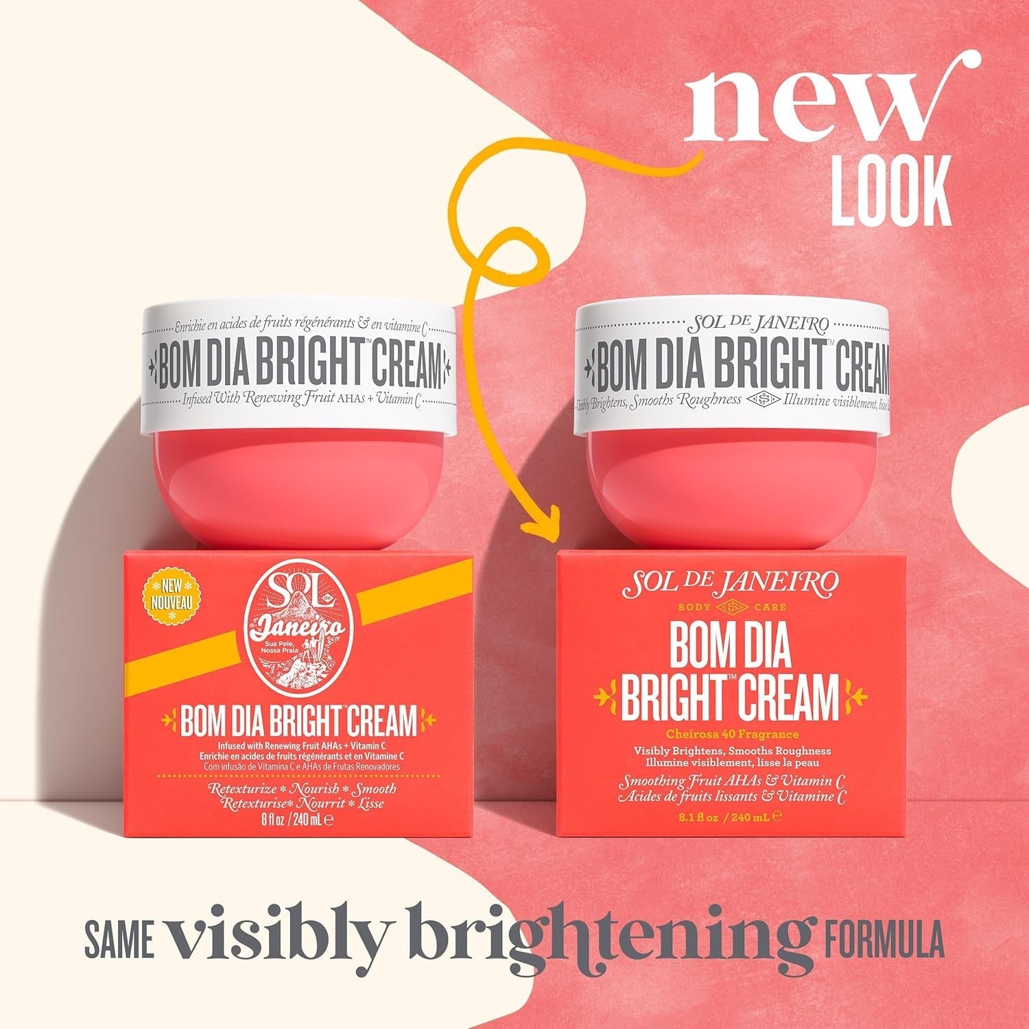 SOL DE JANEIRO body cream with AHAs and Vitamin C exfoliates and brightens skin