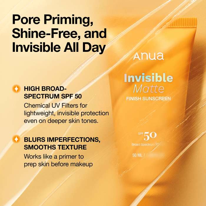 anua invisible matte finish sunscreen ingredients