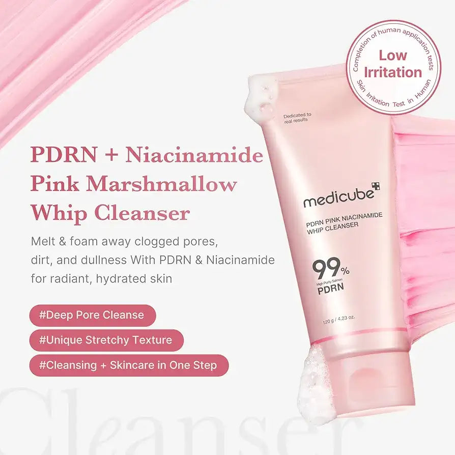 Medicube PDRN Pink Niacinamide Whip Cleanser 120mL