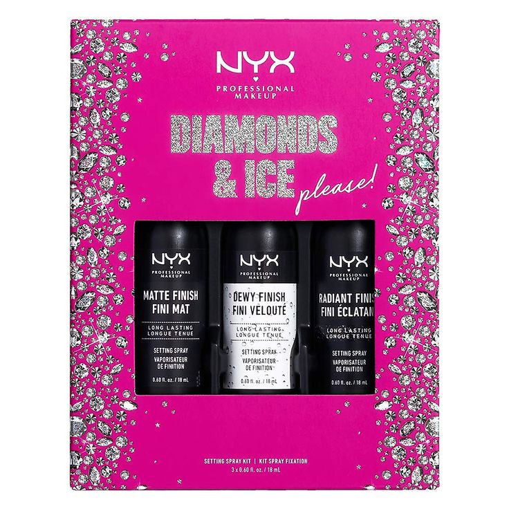 NYX Makeup Gift Set Diamonds & Ice Setting Spray Kit (Travel Size)